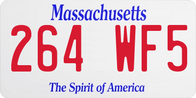 MA license plate 264WF5