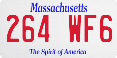 MA license plate 264WF6