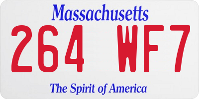 MA license plate 264WF7