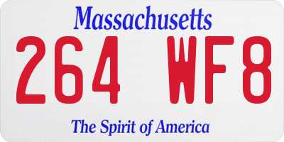 MA license plate 264WF8