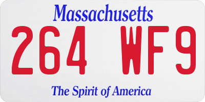 MA license plate 264WF9