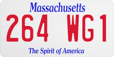 MA license plate 264WG1