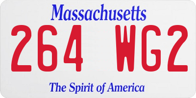 MA license plate 264WG2
