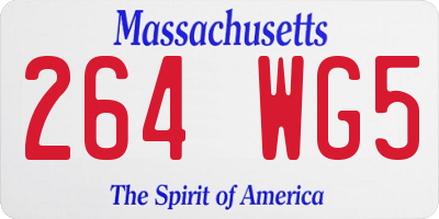 MA license plate 264WG5