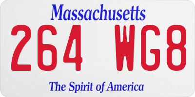 MA license plate 264WG8