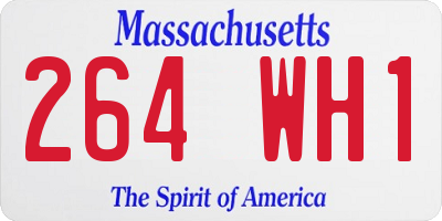MA license plate 264WH1