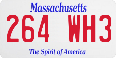 MA license plate 264WH3