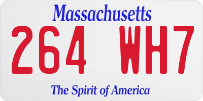 MA license plate 264WH7