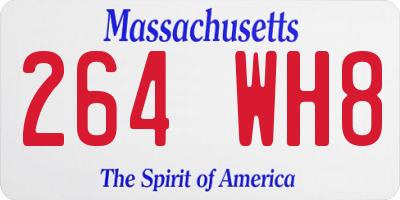 MA license plate 264WH8