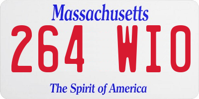 MA license plate 264WI0