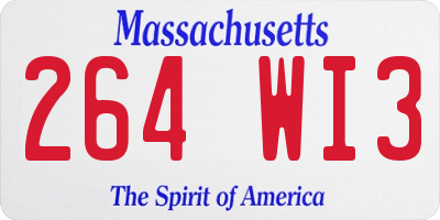 MA license plate 264WI3