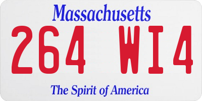 MA license plate 264WI4