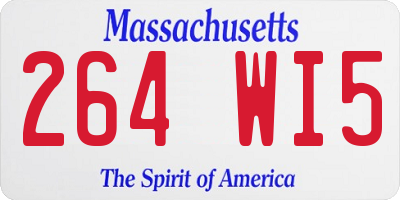 MA license plate 264WI5