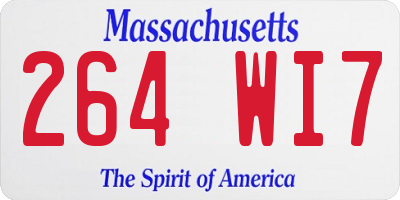 MA license plate 264WI7