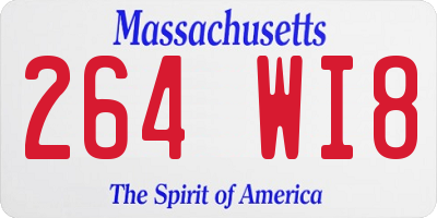 MA license plate 264WI8