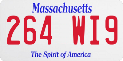 MA license plate 264WI9