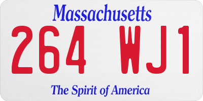 MA license plate 264WJ1