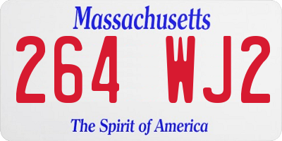 MA license plate 264WJ2