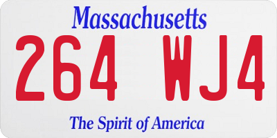 MA license plate 264WJ4