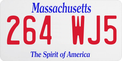 MA license plate 264WJ5