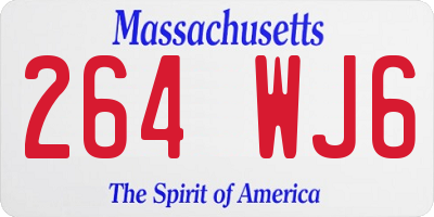 MA license plate 264WJ6