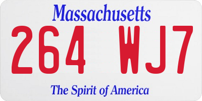 MA license plate 264WJ7