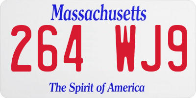 MA license plate 264WJ9
