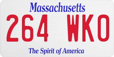 MA license plate 264WK0