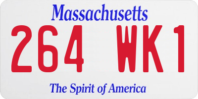 MA license plate 264WK1
