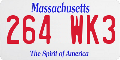 MA license plate 264WK3