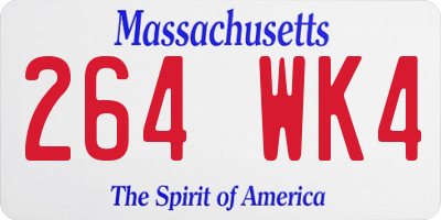 MA license plate 264WK4