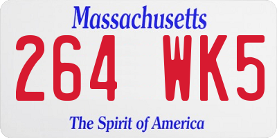 MA license plate 264WK5