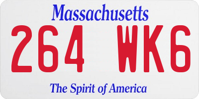 MA license plate 264WK6