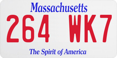 MA license plate 264WK7