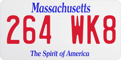 MA license plate 264WK8
