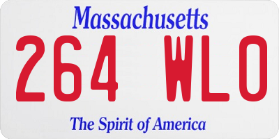 MA license plate 264WL0