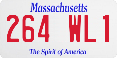 MA license plate 264WL1