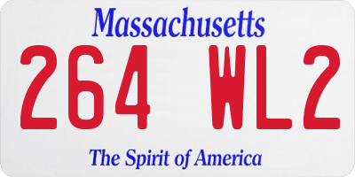 MA license plate 264WL2