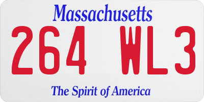 MA license plate 264WL3