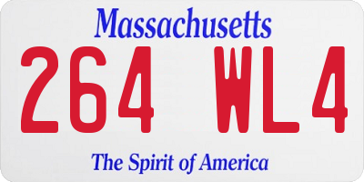 MA license plate 264WL4