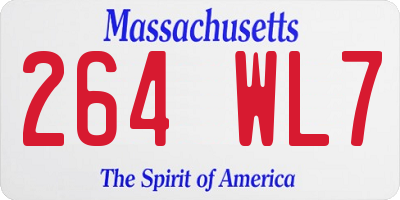 MA license plate 264WL7