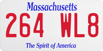 MA license plate 264WL8