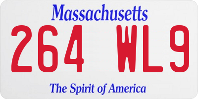 MA license plate 264WL9