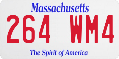 MA license plate 264WM4