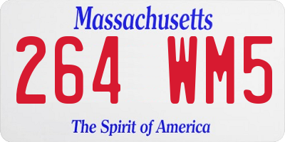 MA license plate 264WM5