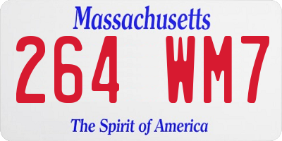 MA license plate 264WM7