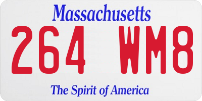 MA license plate 264WM8