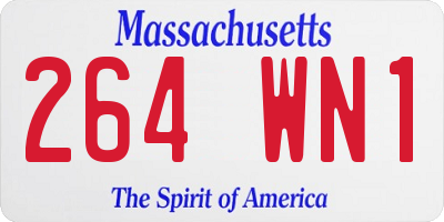MA license plate 264WN1