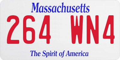 MA license plate 264WN4