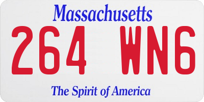MA license plate 264WN6